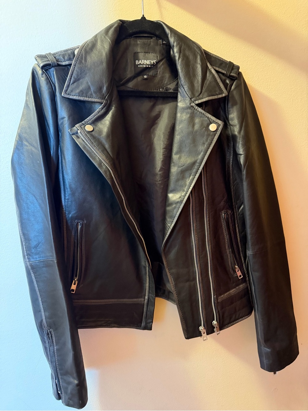 Women's Black Leather Moto Jacket